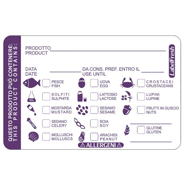 Etichette Allergeni Cm 7X4,5 Cod. 44630-06