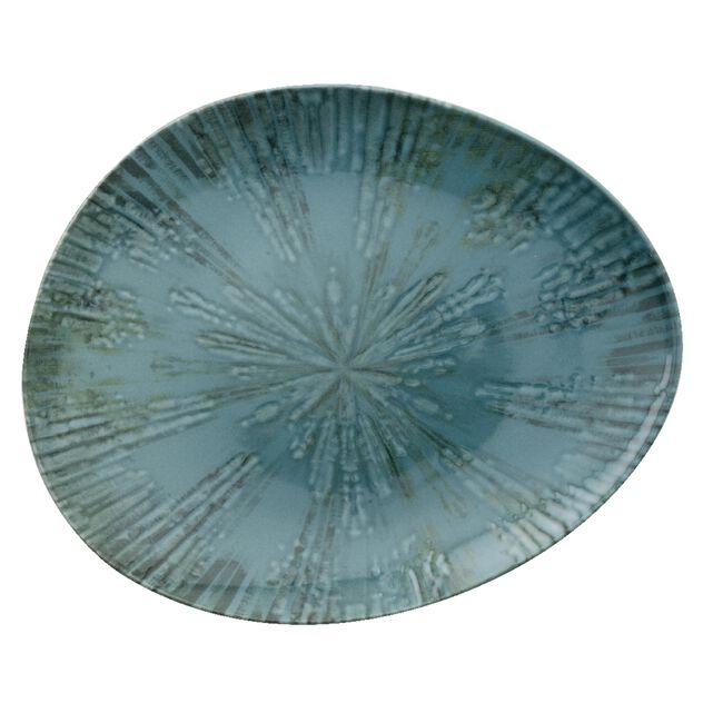 Piatto Piano Organico Cm 31x26 Fusion Blue Porcellana Cod. 67351B08