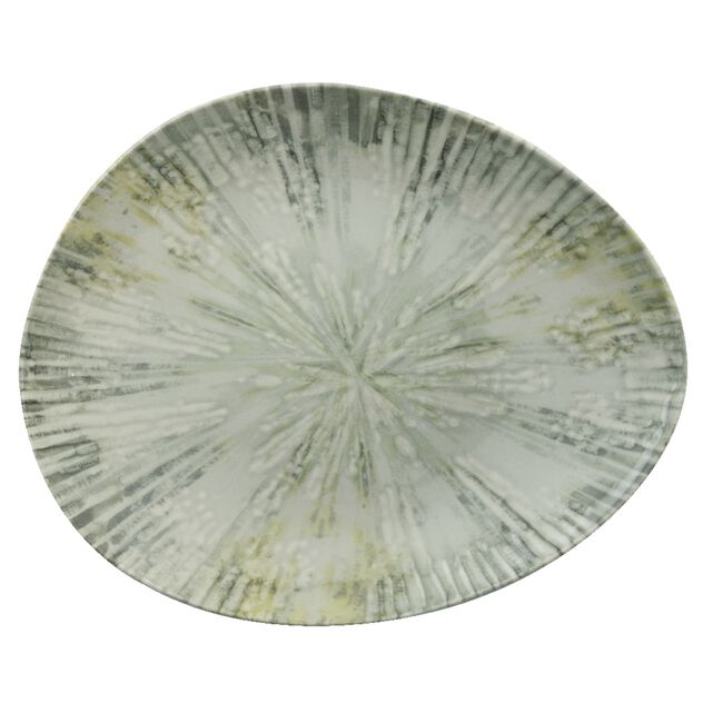 Piatto Piano Organico Cm 31x26 Fusion Grey Porcellana Cod. 67351G08