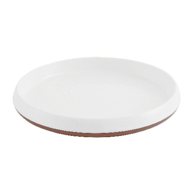 Piatto Cm 24 H 3 Melamina Gourmet White Two-Tone Cod. 68108W04