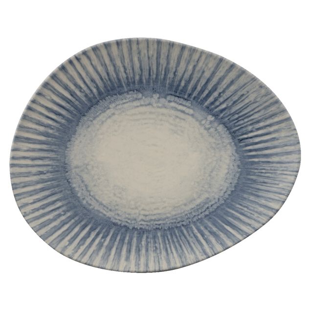 Piatto Piano Organico Cm 31x26 Sunlight Blue Stoneware Cod. 67382A08