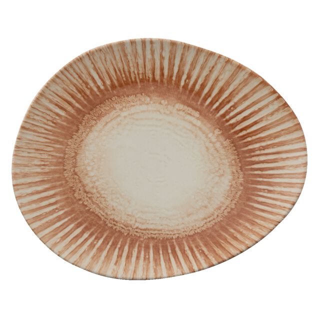 Piatto Piano Organico Cm 31x26 Sunlight Red Stoneware Cod. 67382B08