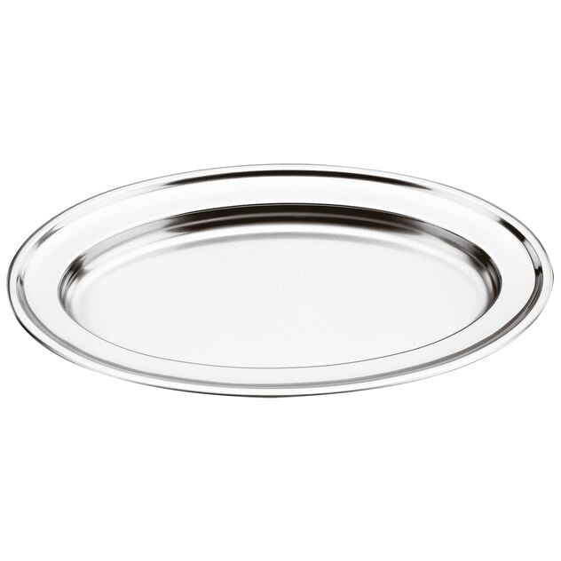Vassoio Ovale Con Bordo Cm 41 Linea 663 Inox Cod. 66325-41