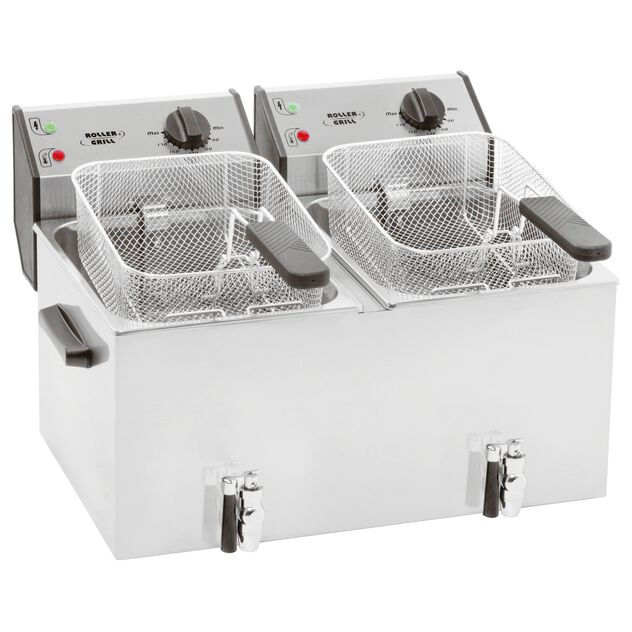 Fritteuse 8Lt Doppelt Mit Hahn Art.-Nr. 49850-42