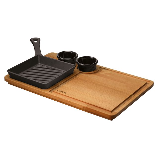 Grillpfanne 16x16 cm mit Untersetzer Art.-Nr. 44216S16