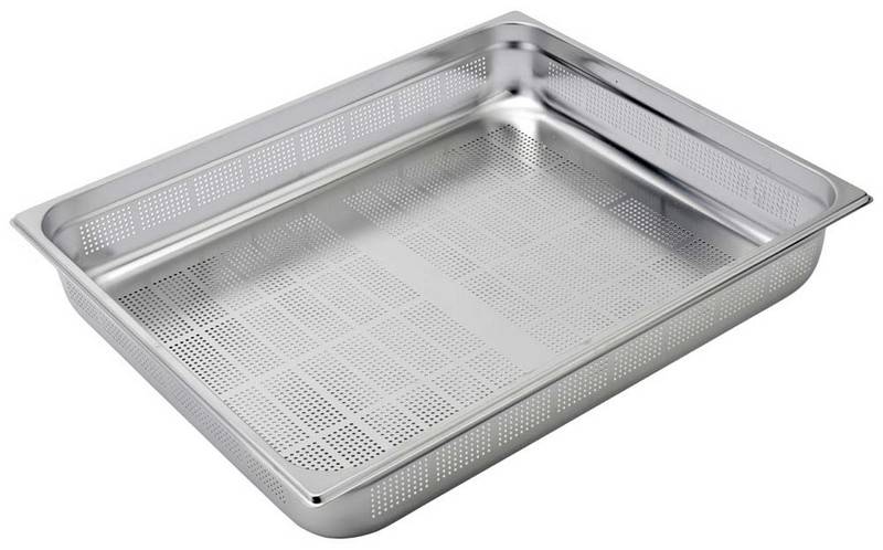 BACINELLA FORATA ACCIAIO INOX GN2/1 H100MM