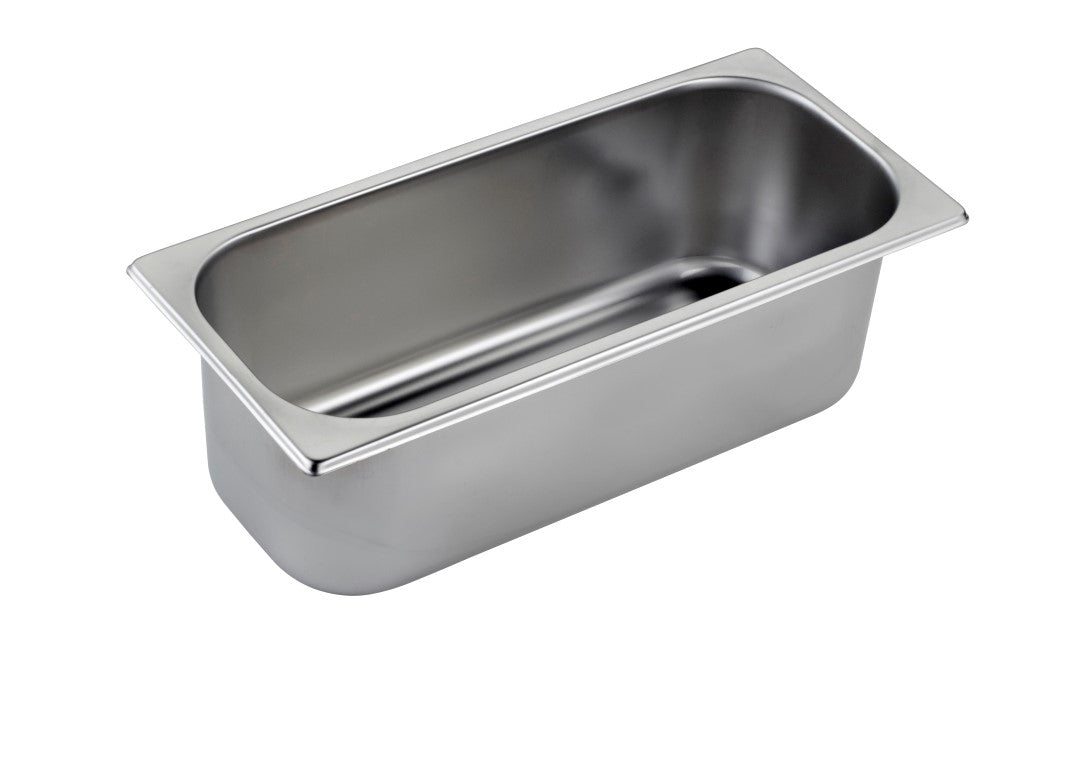 Bacinella da gelateria in acciaio 36x16,5x12 cm