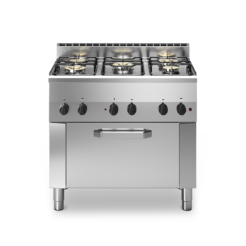 Cucina a gas 5 fuochi con forno elettrico a convenzione Cod. F60/90CFGE