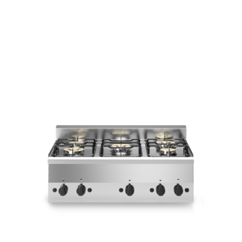 Piano cottura a gas, 5 fuochi Cod. F60/90PCG/T