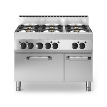 Cucina a gas 6 fuochi con forno elettrico a convenzione Cod. F65/110CFGEB