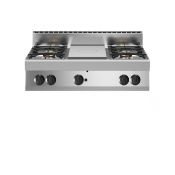 Cucina tuttapiastra a gas, 4 fuochi top Cod. F70/110TPPGFB/T