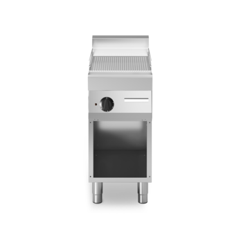 Electric fry-top with ribbed plate on open cabinet Cod. F70/40FTE/R/A