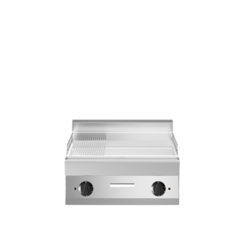 Fry-top elettrico con piastra cromata lucida 2/3 liscia 1/3 rigata versione top Cod. F70/70FTE/CLR/T