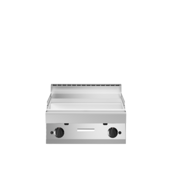 Gas fry-top with smooth, polished chrome plate, top version Cod. F70/70FTG/CL/T