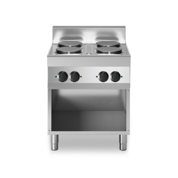 Piano di cottura elettrico 4 piastre su armadio aperto Cod. F70/70PCE/A