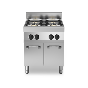 Piano di cottura gas, 4 fuochi su armadio con porte Cod. F70/70PCGB/P