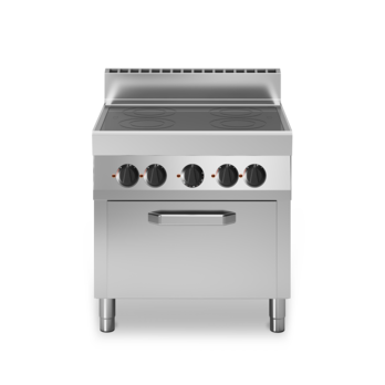 Cucina elettrica con piano di cottura in vetroceramica con forno elettrico a convenzione Cod. F70/80CFVE