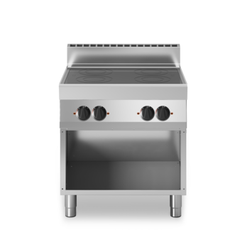 Piano di cottura elettrico in vetroceramica su armadio aperto Cod. F70/80PVE/A