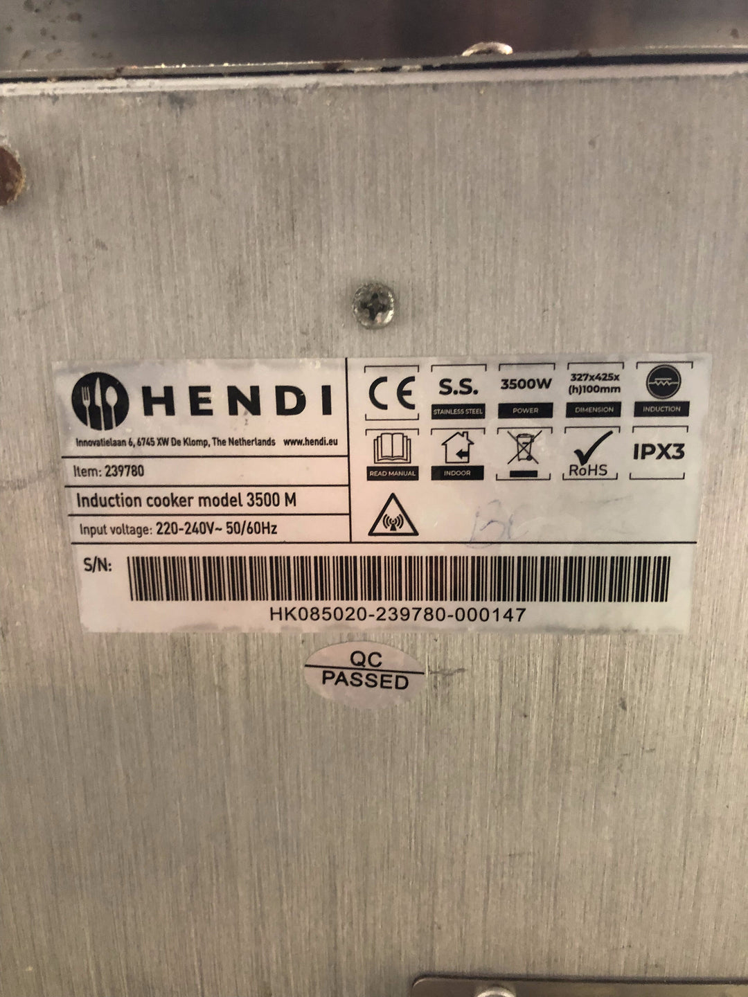Piastra induzione Hendi usata - 3,5 kW&amp;nbsp;