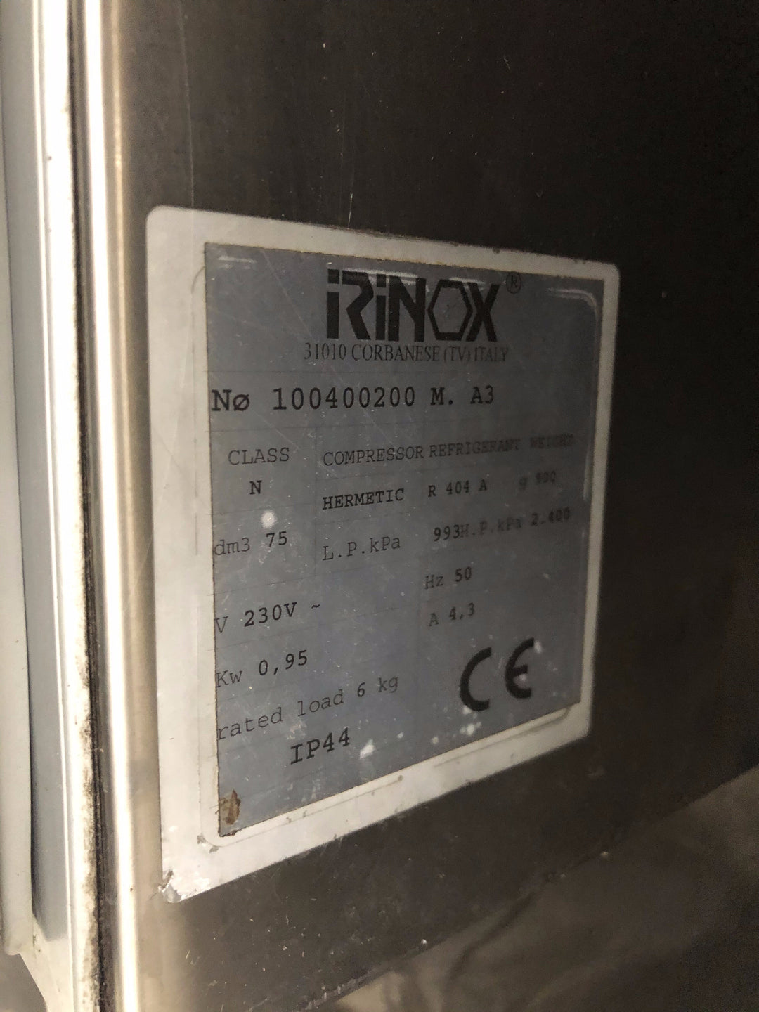 Abbattitore di temperatura Irinox 3 teglie