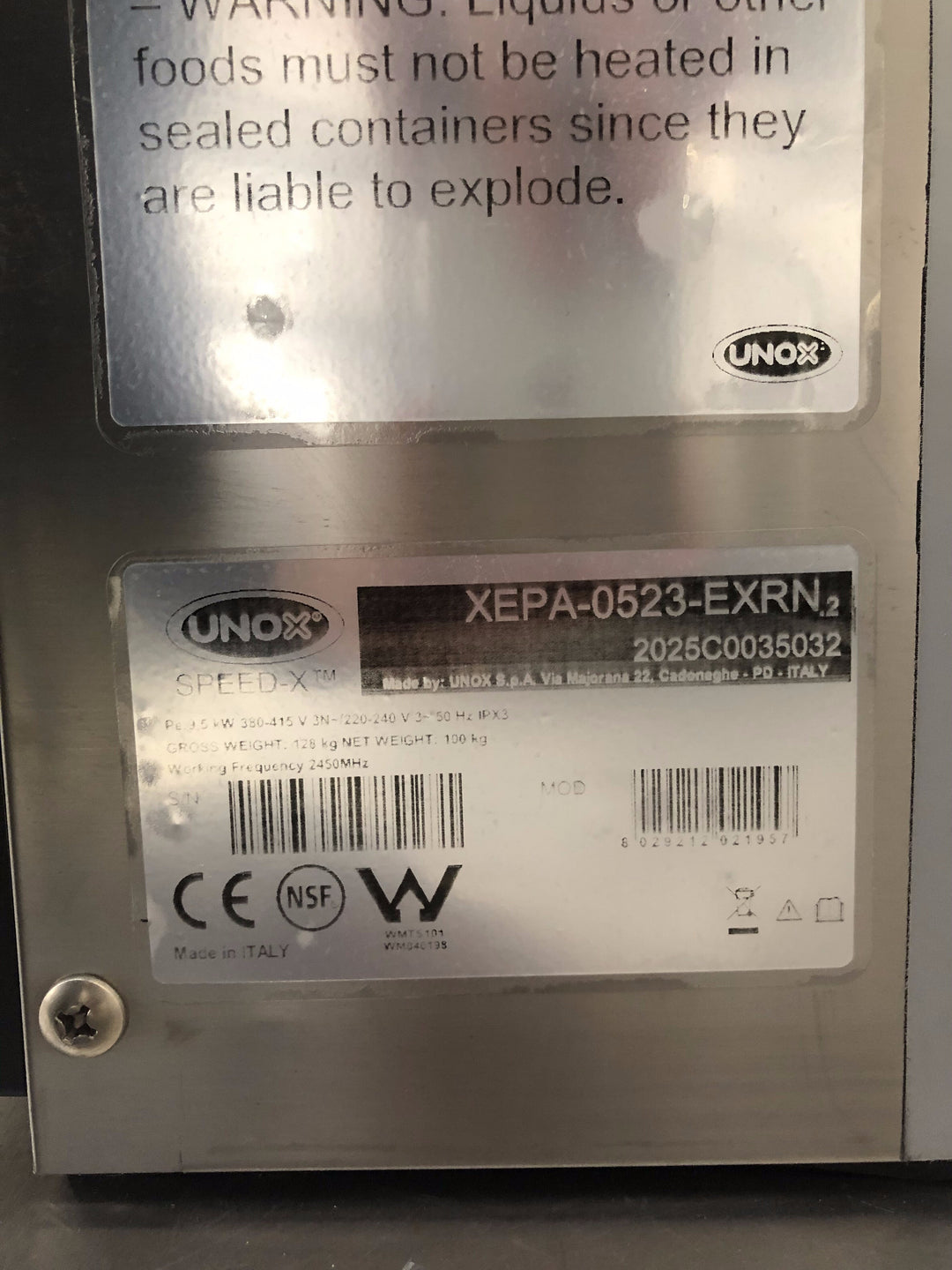 Forno Unox Speed-X - sala espositiva