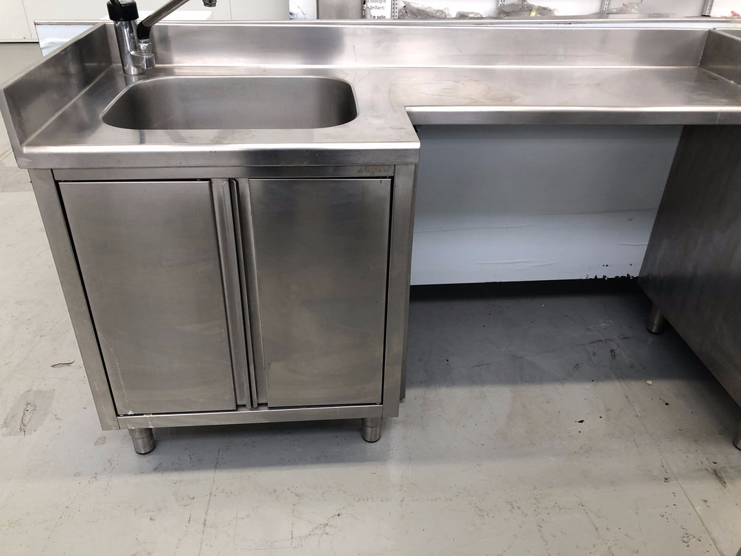Lavello inox usato sagomato per postazione