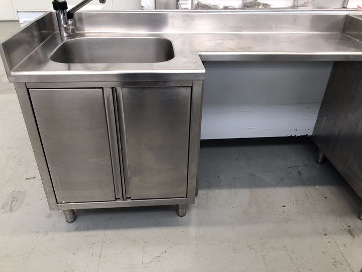 Lavello inox usato sagomato per postazione