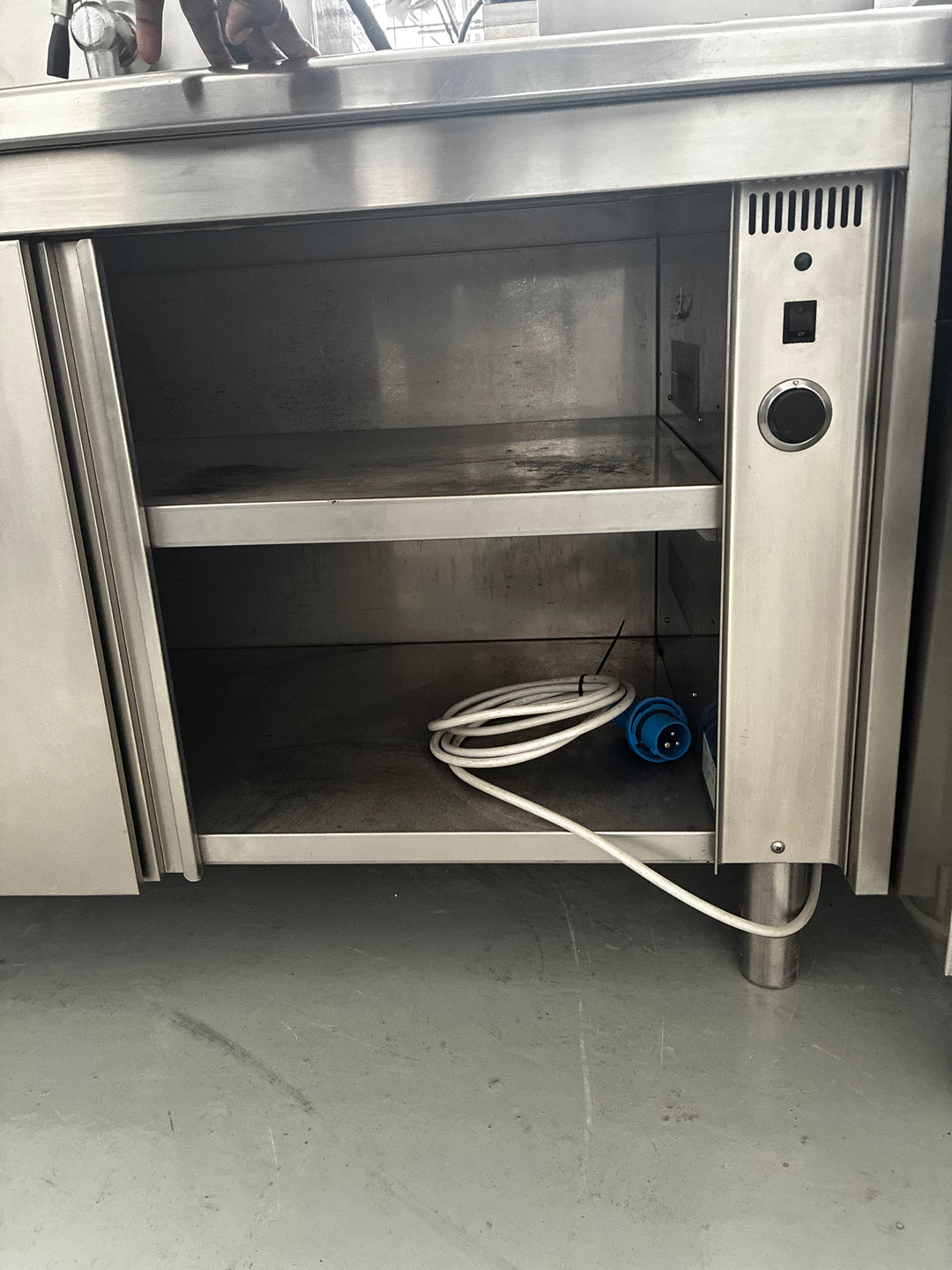 Lavello inox con tavolo caldo usato con alzatina