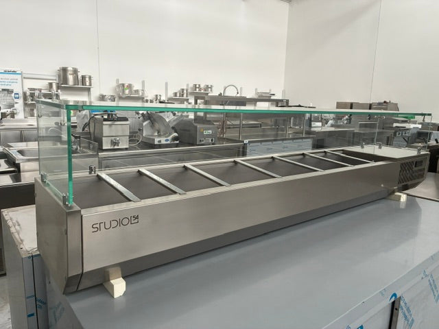 Vetrina refrigerata porta ingredienti STUDIO 54 8 bacinelle 1/4 gn nuova