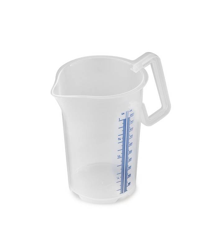 Messkanne aus PP, blaue Skala mit geschlossenem Griff, 3000 ml