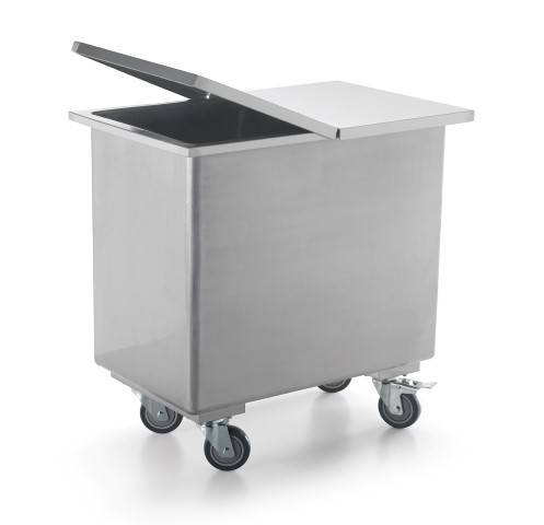 CARRELLO INOX CONTENITORE CHIUSO