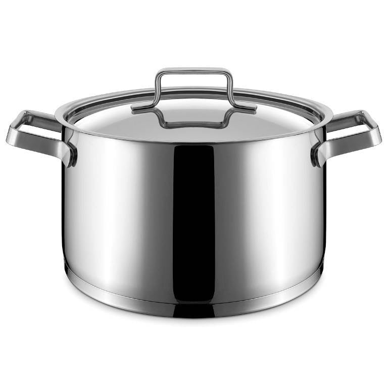 Hoher Edelstahlkochtopf mit Deckel 20 cm