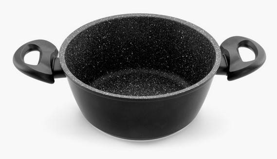 STONELINE Topf mit 2 Griffen, antihaftbeschichtet mit Lavastein, 20 cm