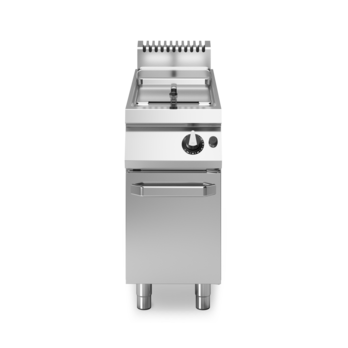 Gasfritteuse 1 Becken 22 Liter auf Unterschrank mit Tür Art. R110/40FRGV/1V22/P