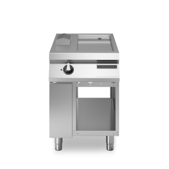 Electric fry top, smooth chromed plate on open cabinet Cod. R110/60FTE/CL/A