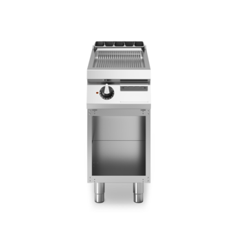 Fry top elettrico piastra rigata cromata su vano aperto Cod. R70/40FTE/CR/A