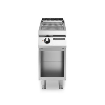 Electric fry top grooved plate on open stand Cod. R90/40FTE/R/A
