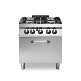 Cucina gas 4 fuochi su forno a gas statico Cod. R70/80CFG