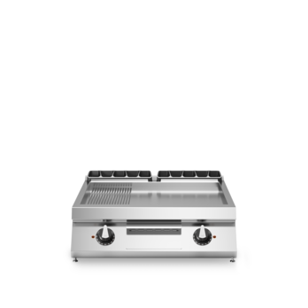 Electric fry top griddle 2/3 smooth 1/3 ribbed top model Code R70/80FTE/LR/T