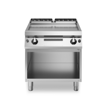 Fry top gas piastra liscia cromata su vano aperto Cod. R70/80FTG/CL/A