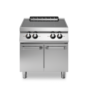 Electric induction hob, 4 zones, on cupboard with doors Code R90/80IND/P