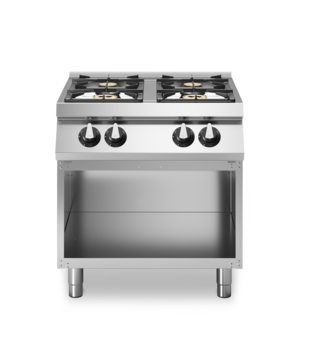 Piano di cottura a gas 4 fuochi su vano aperto Cod. R70/80PCGB/A