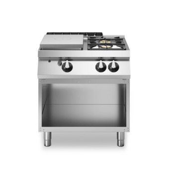 All-grill gas cooker, 2 burners with enameled basins, on open cabinet Code R70/80TPPGFB/A