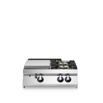 Cucina tuttapiastra gas con 2 fuochi modello top Cod. R70/80TPPGF/T