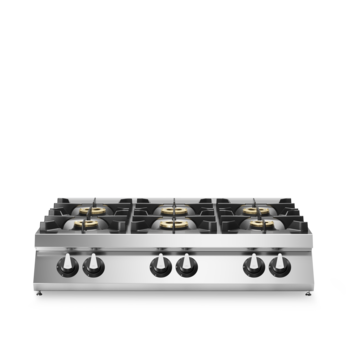 Piano di cottura a gas 6 fuochi modello top Cod. R90/120PCG/T