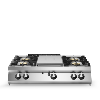 Cucina tuttapiastra gas con 4 fuochi versione top Cod. R90/120TPPGF/T
