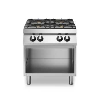 Piano di cottura a gas 4 fuochi su vano aperto Cod. R90/80PCGB/A
