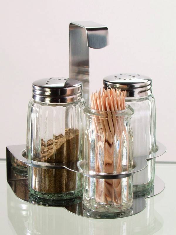 SET 3 PEZZI SALE PEPE STECCHI ACCIAIO INOX