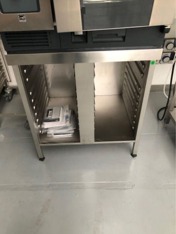 Supporto forno Rational con porta teglie sala expo "sottotelaio iii v ultravent"