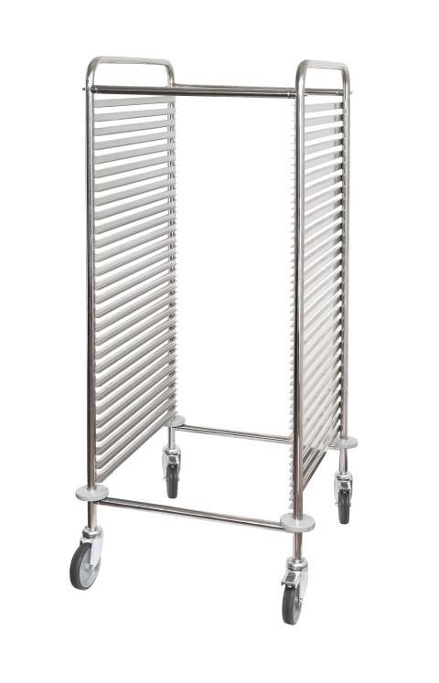CARRELLO INOX PER 28 TEGLIE GASTRONORM 2/1